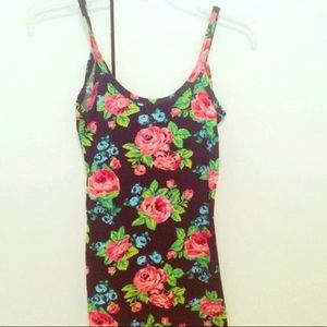 black floral print tank top